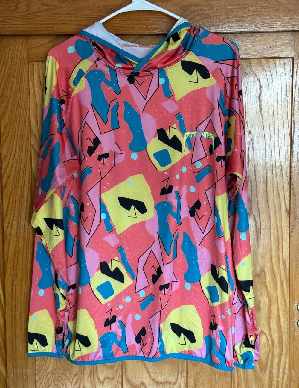 RARE Pit Viper "Bubblegum" Retro Geometric Hooded Pullover S